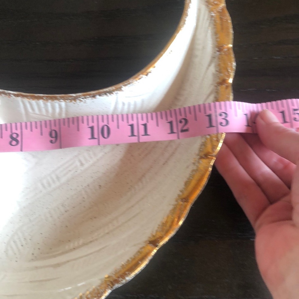California Pottery MCM Vintage Serving Platter Gold Trim Beautiful! Stamped - Picture 7 of 8